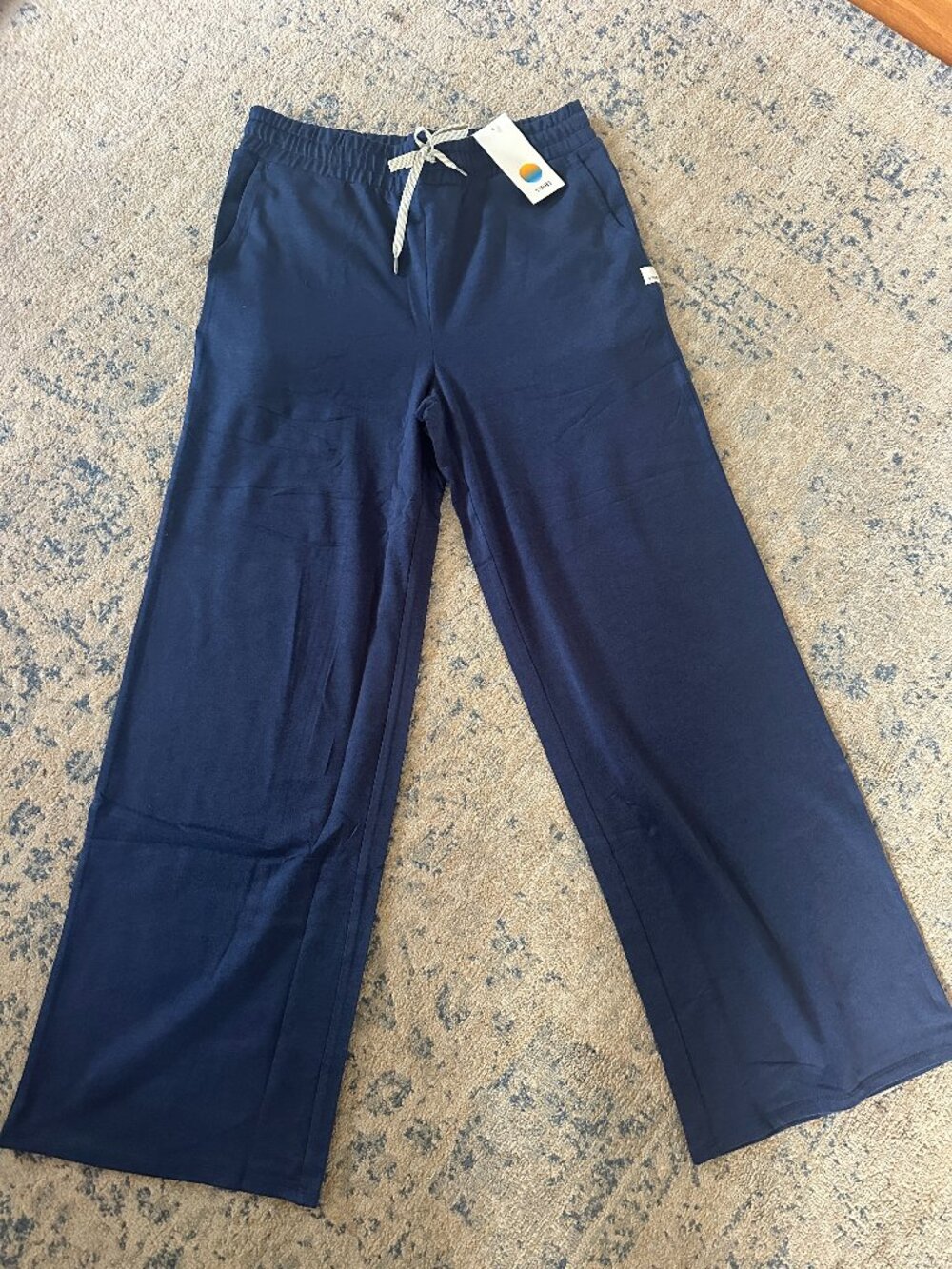 NWT Vuori Halo Essential Wideleg Pants- Blue Coast Heather Women's size M